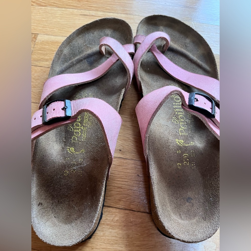 Birkenstock pink suede sandals